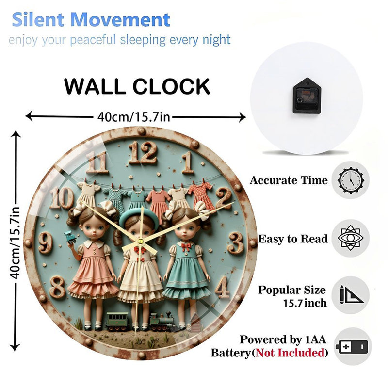 Horloge murale en verre 16 po