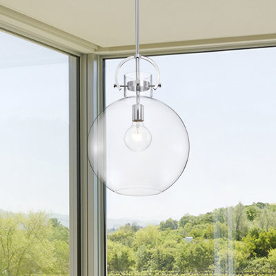 Luminaire suspendu sphère en verre à intensité variable 1 lumière Dawson