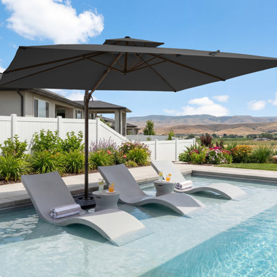 11 Ft. X 11 Ft. Square Steel Cantilever Patio Umbrella With Rotation And Tilt – Large Offset Outdoor Umbrella