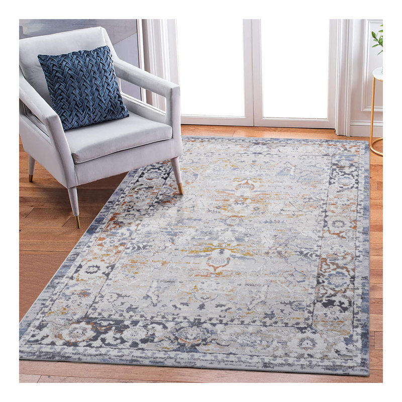 Collection Ivory/Grey /Traditional Non-Shedding Living Room Bedroom Dining Home Office Stylish and Stain Resistant Area Rug