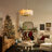 24" 8-Light Luxury Modern Chandelier, Handcrafted Natural Alabaster Shade, Polished Gold Finish, Dimmable LED Pendant Light for Dining Room Living Room Foyer