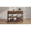 Console moderne en bois de 43,3 po avec 3 tiroirs en tissu, un canapé d'entrée rectangulaire étroit avec station de charge et des tablettes ouvertes pour les couloirs, les salons et les petits espaces-1022265191