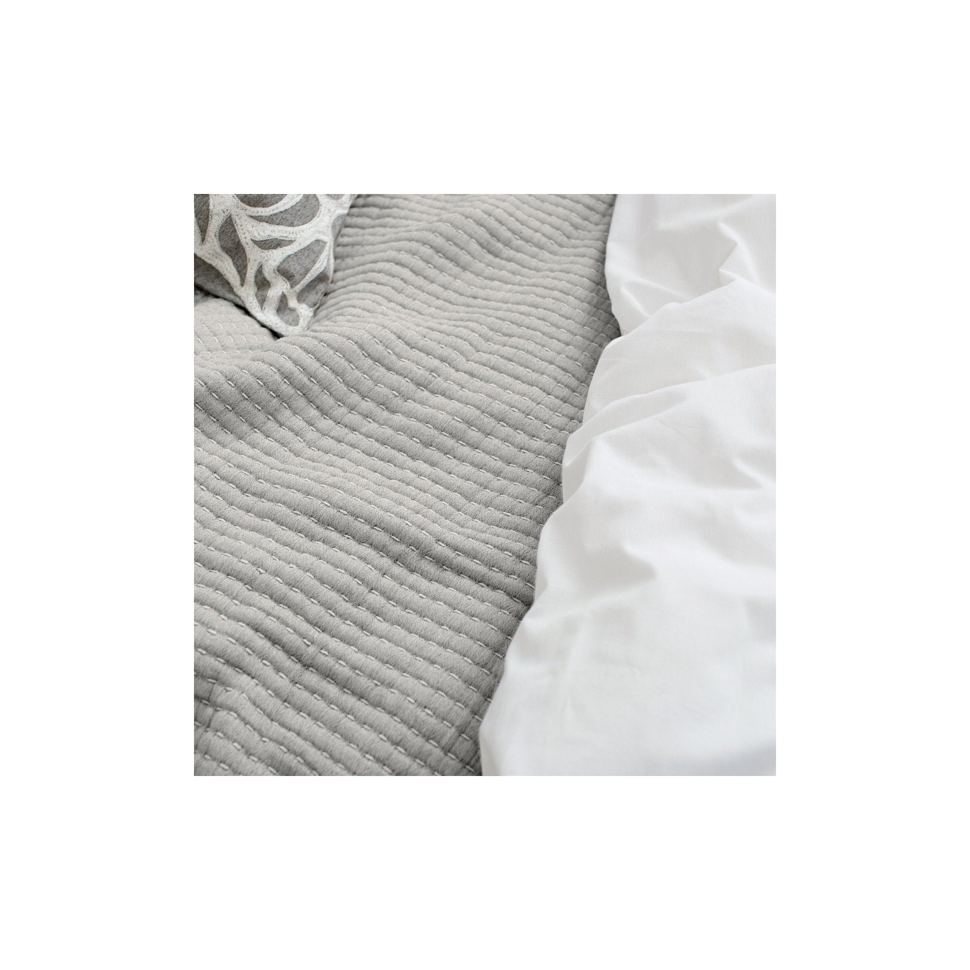 Maybell 100% Cotton Envelope Sham, Standard/Twin, Ash