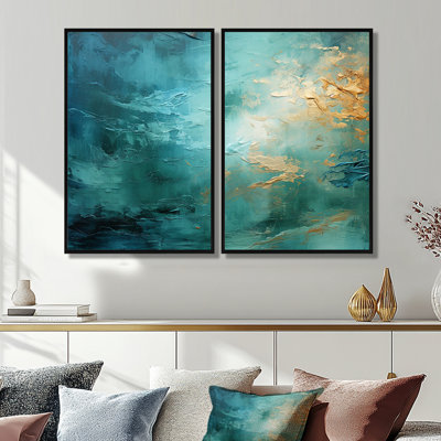 Karan - Ensemble d'art mural abstrait 2 paysages