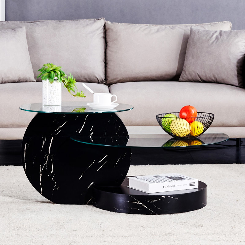 Modern And Practical Double-Deck Round Table. Double Storage Space,Round Top Shape,kitchen table,dinning table