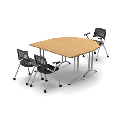 Adella 3 Person Conference Meeting Tables with 3 Chairs Complete Set