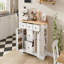 Buffet avec rangement, console de cuisine avec 5 tiroirs, 2 armoires, tablettes réglables, buffet pour la salle à manger, le salon, le vestibule (blanc)-129456500