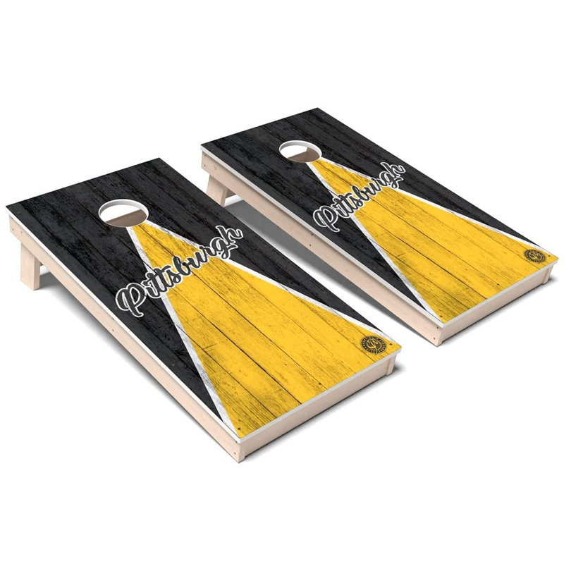 Ensemble de cornhole en composite Pittsburgh Football All-Weather V3, Ajouter des lumières DEL
