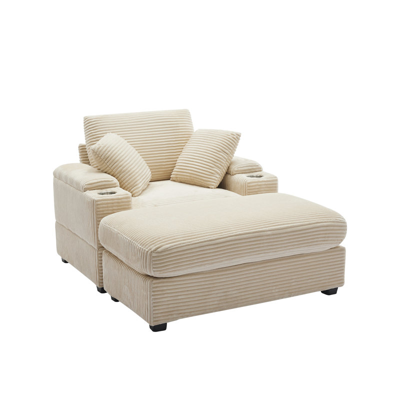 Upholstered Chaise Lounge, Beige