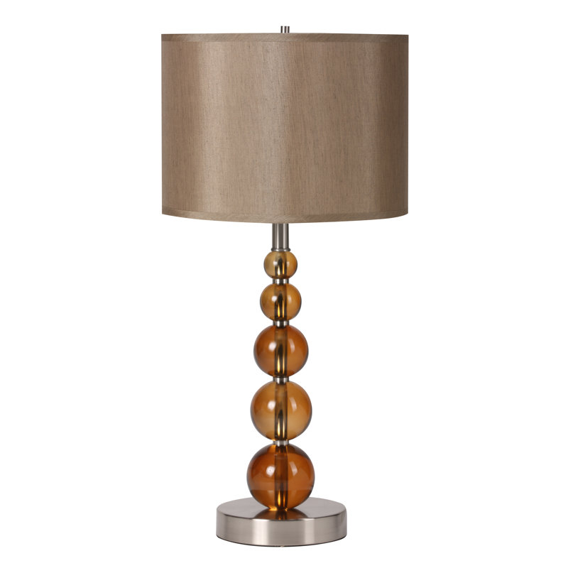 lampe de table 29 po Yahir, Abat-jour brun/base orange