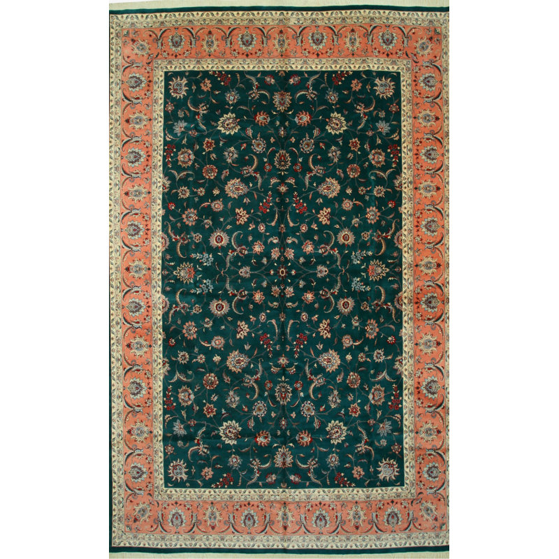 Tapis oriental vert et vert pak-persan