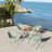 2-Pack Pale Green Modern Lounge Chairs – Indoor/Outdoor All-Weather PP Plastic with Modern folding indoor/outdoor multi-functional square table- PP tabletop with metal legs-1024725818