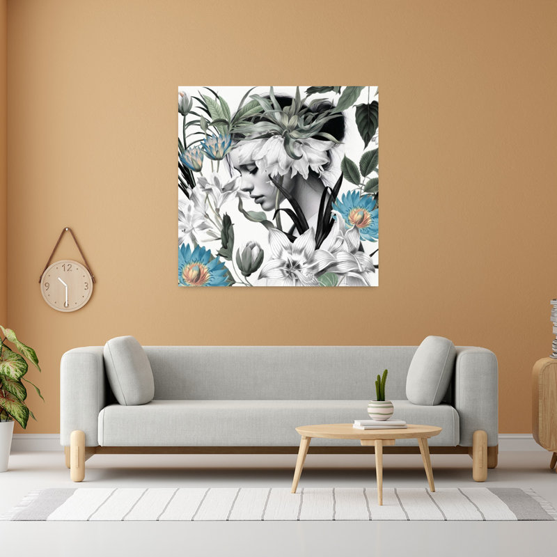 Art contemporain, art mural printemps, H 48 po x l 48 po