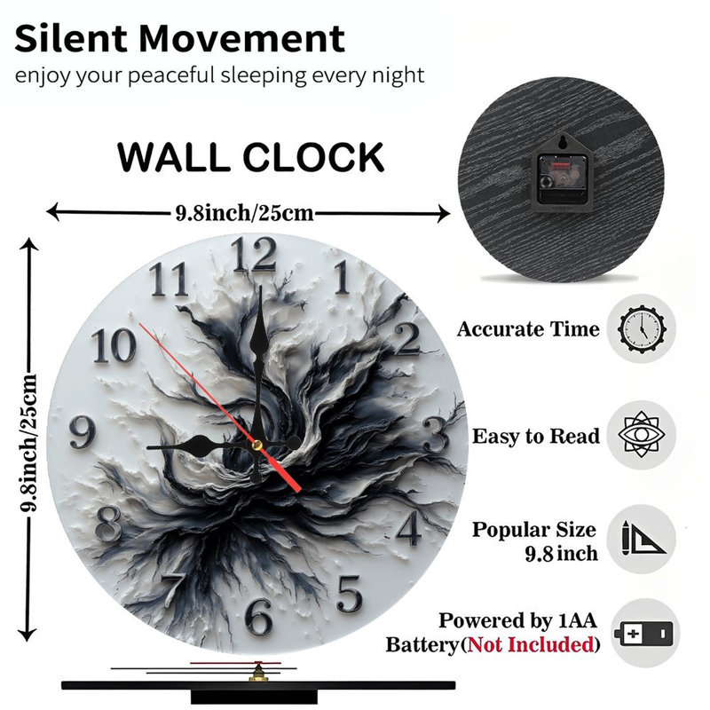 Art abstrait horloge murale