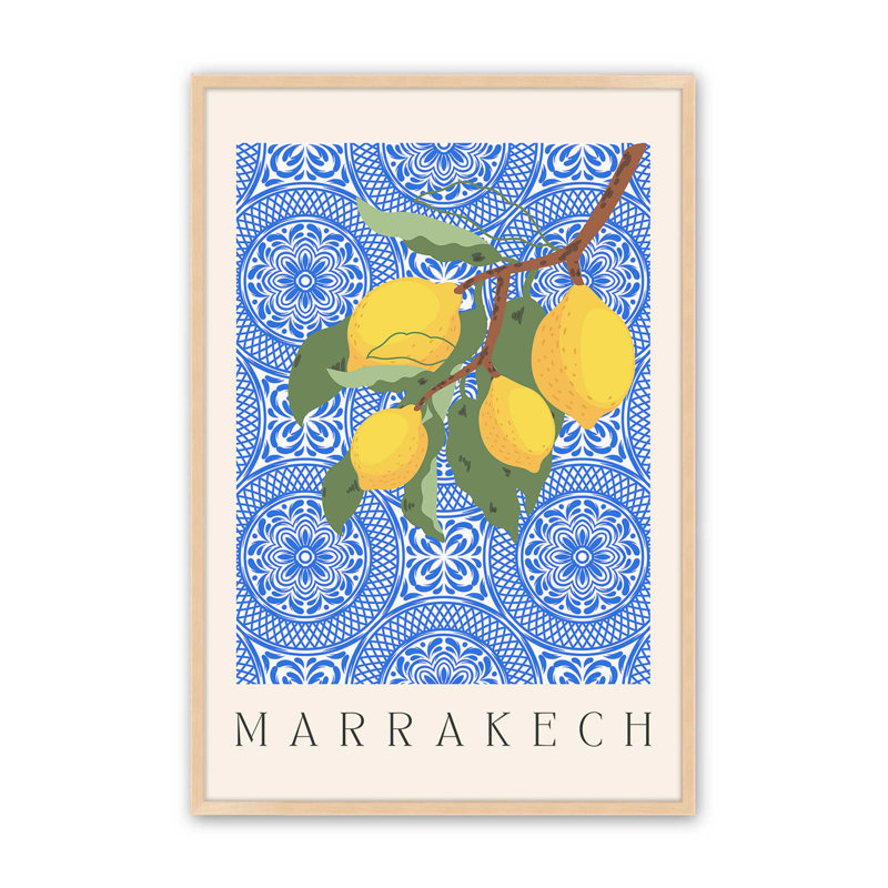 Imprimé marocain au charme de citron, Érable brut, H 37 po x l 25 po
