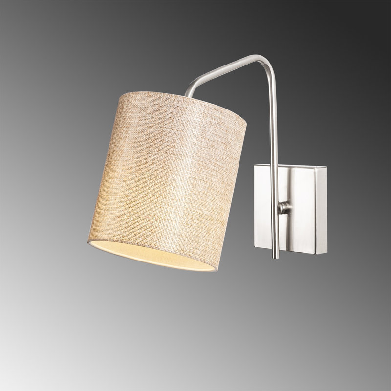 Applique murale articulée en nickel à intensité variable 1 lumière Aigan, Crème