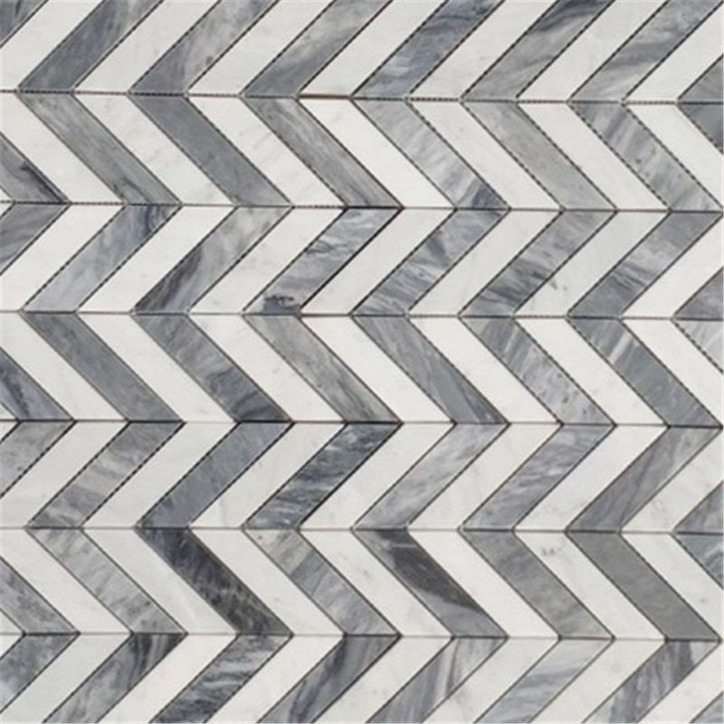 12" x 12" Marble Herringbone Mosaic Wall & Floor Tile