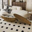 Table basse 47 po ovale avec rangement en bois massif plaqué en bois massif pour table de salon, chambre à coucher, appartement ou bureau, brun