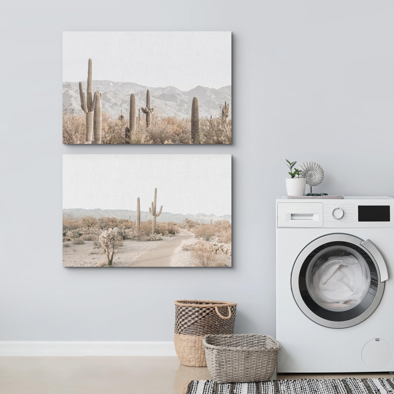 «Southwest Desert Cactus», 2 pièces, H 24 po x l 36 po, Toile tendue
