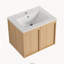 Meuble-lavabo flottant 24 po en chêne clair moderne avec lavabo, lavabo en céramique