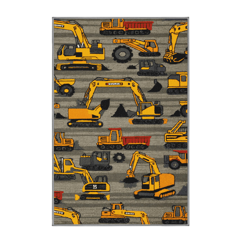 Tapis de transport gris lavable à la machine, Rectangulaire 2 pi x 3 pi