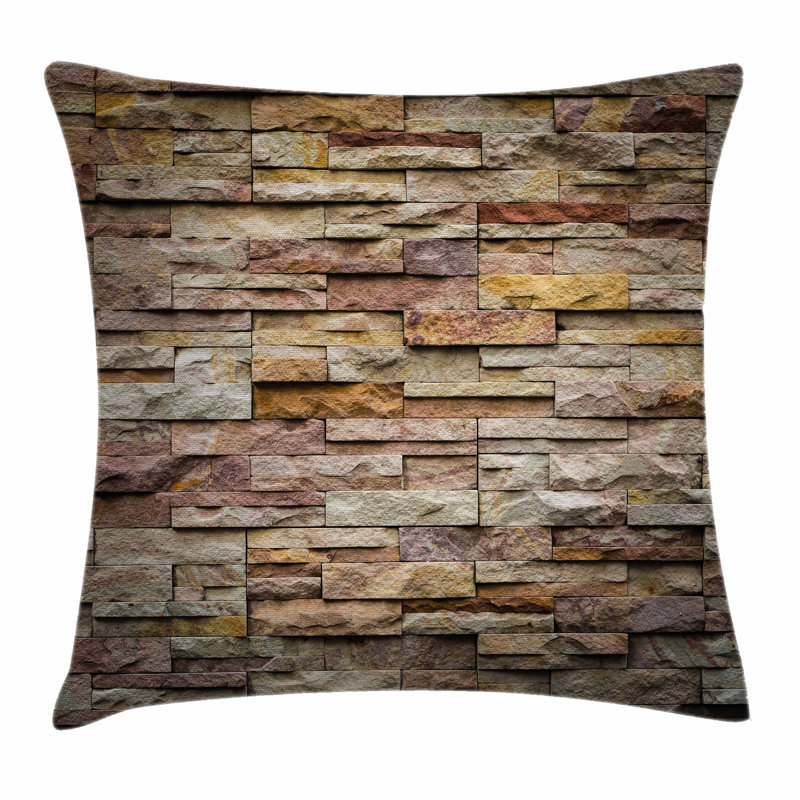 Housse de coussin murale carrée brique en ardoise urban Marble, 16 po x 1 po