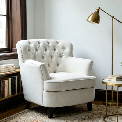 Upholstered Linen Accent Chair