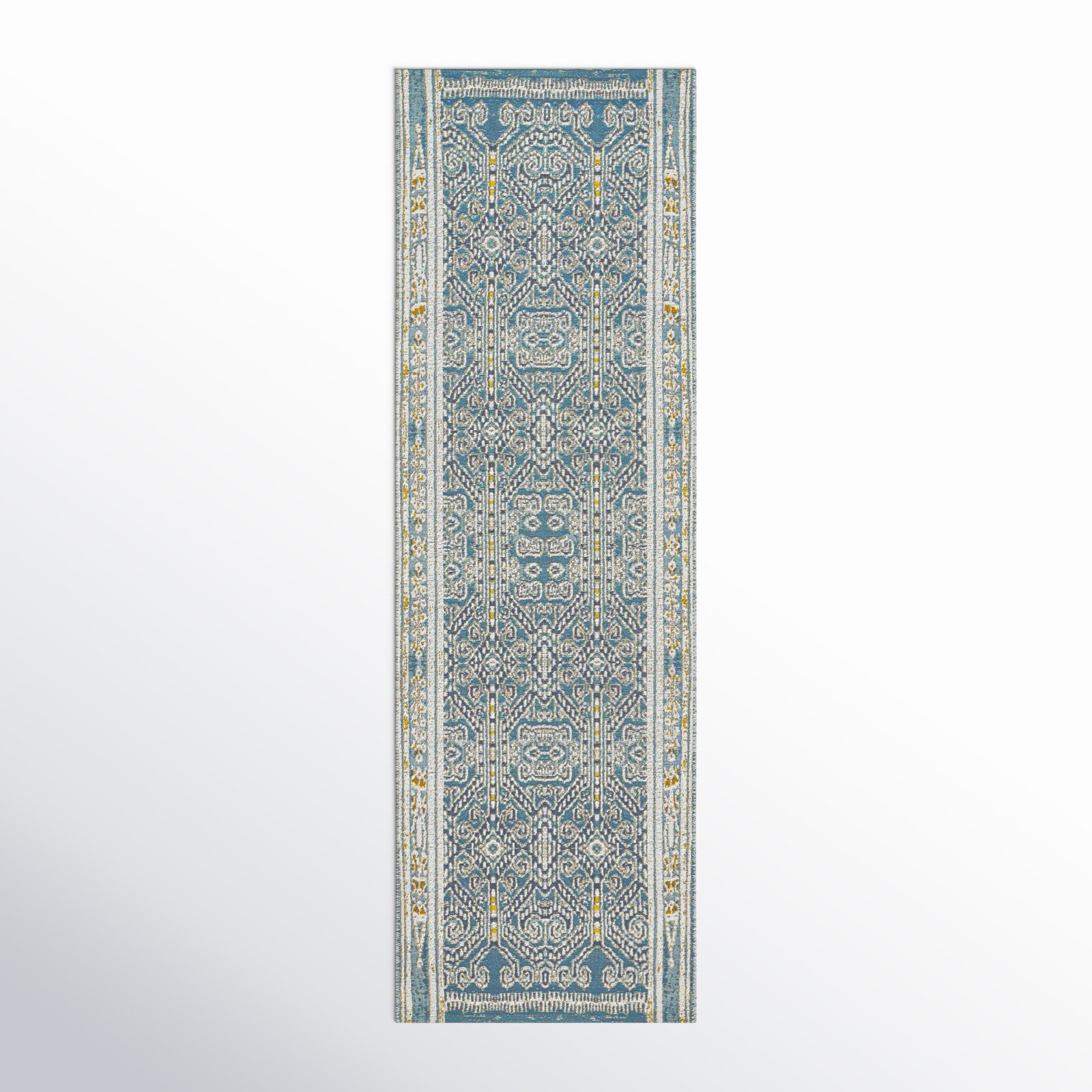 Davana Ocean Geometric Outdoor Rug, Runner 2'5" x 7'8"