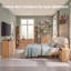 Commode en bois 31 po avec 5 tiroirs, commode courbée anti-collision de style Mid-Century pour chambre à coucher, salon, meuble télé, naturel-129571884-129571880