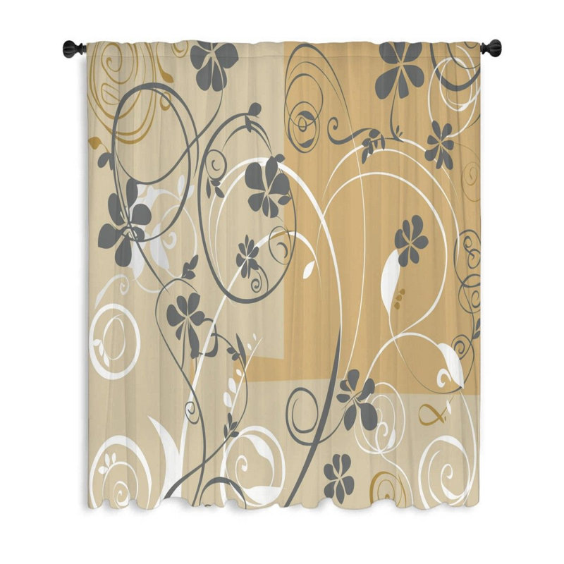 Rideau transparent en polyester Christhild, L 50 po x L 84 po