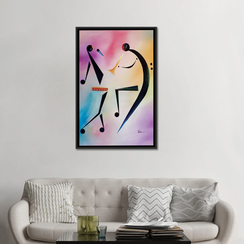 «Tambourine Jam», reproduction sur toile, H 60 po x l 40 po x P 1,5 po, Toile encadrée noire, Pas de tapis