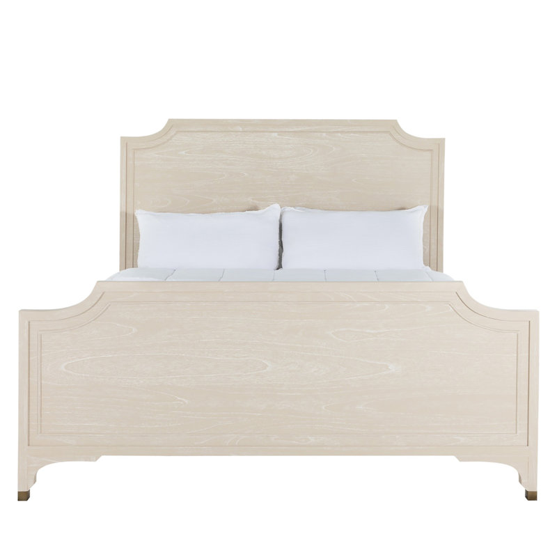 Alexandra Bed - Dark, Queen, Cerused White/Stained Gold