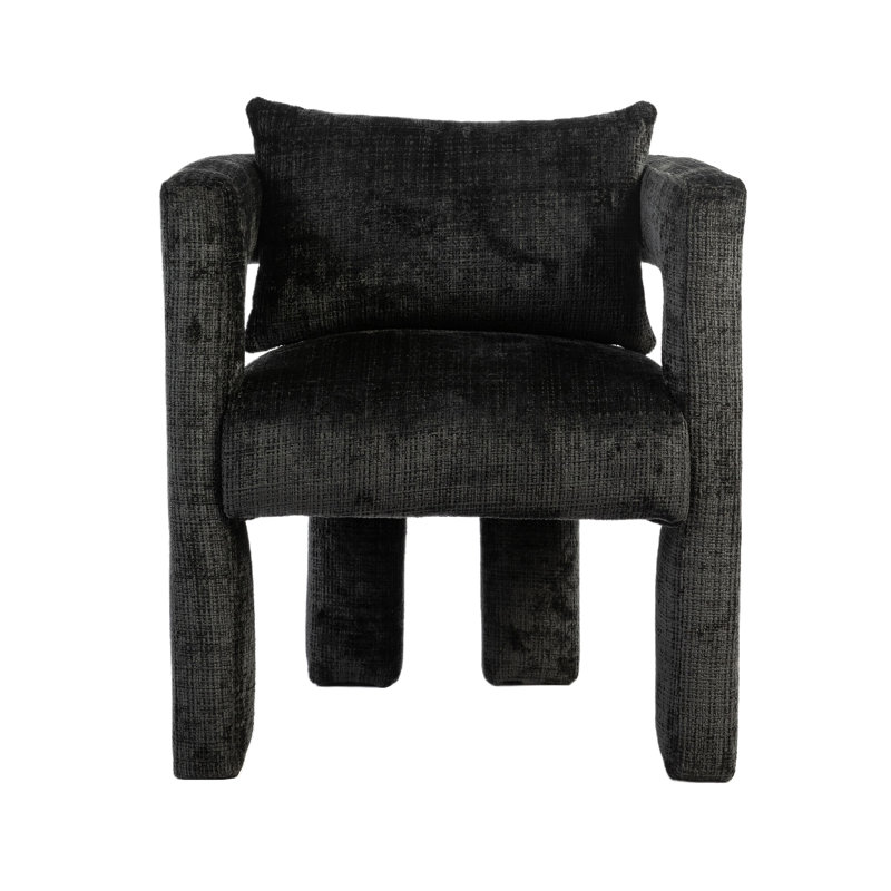 Upholstered Armchair, Black
