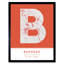 Baghdad City Map Baghdad Orange 1 Piece Single Picture Frame Wall Art