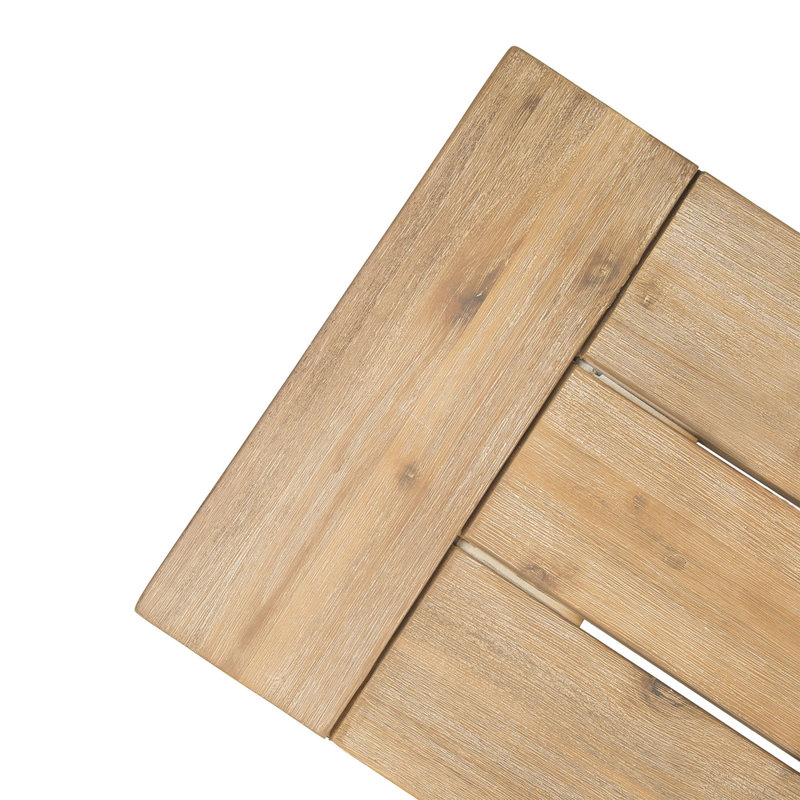 Banc d'extérieur en bois d'acacia - Panneau à lattes, finition naturelle et grise