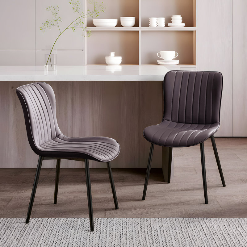 Modern Dining Chairs, PU Leather Kitchen Side Chairs With Sturdy Metal Legs & Non-Slip Feet Perfect For Dining Room, Restaurant, Cafe