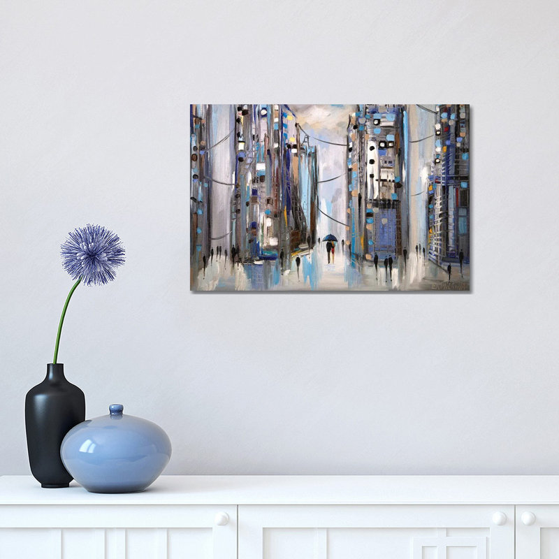 Rainy Afternoon by Ekaterina Ermilkina - Painting on Canvas, Wrapped Canvas, 30.48 cm H x 45.72 cm W
