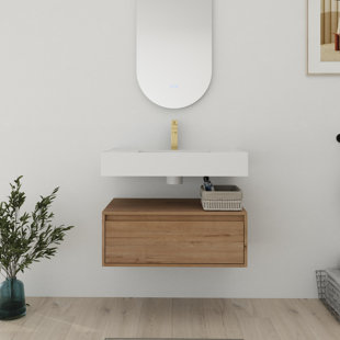30'' Single Bathroom Vanity With Resin Top