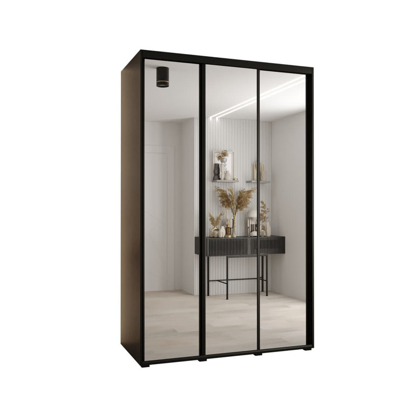Azavian 2 Door Manufactured Wood Wardrobe, Black