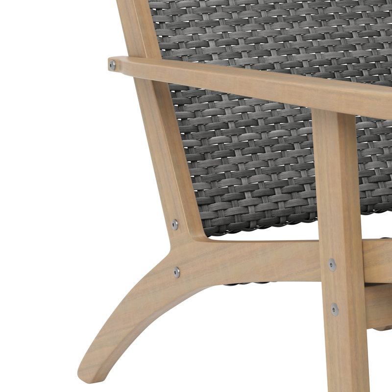 Chaise d'appoint en bois et osier gris Carlos (ensemble de 6), 6