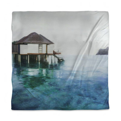 Turquoise Coastal Queen Duvet Cover - Dream Travel Home Decor
