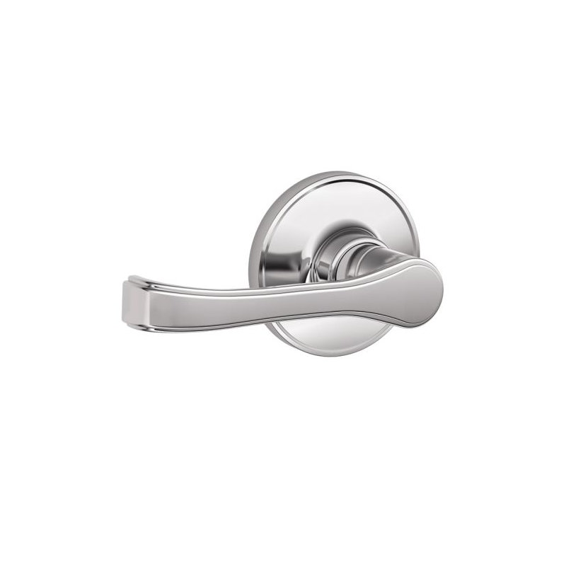 J Series Door Lever with Rosette, Bright Chrome, Single Dummy
