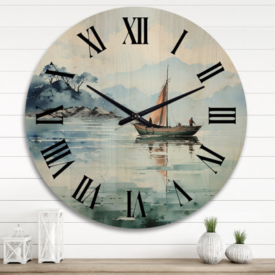 Horloge murale en bois massif Kerris