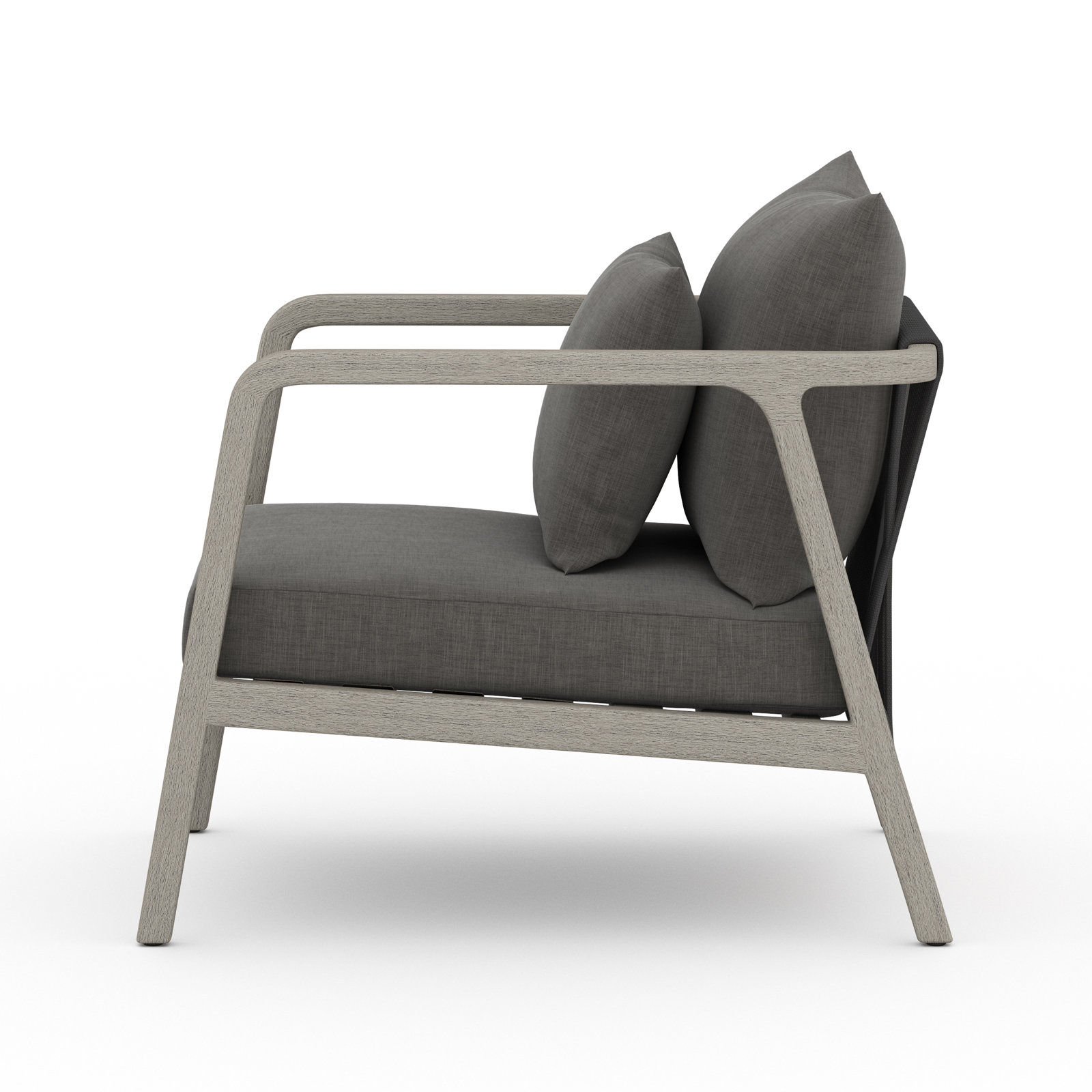 Layne Teak Outdoor Lounge Chair, Charcoal, Gray