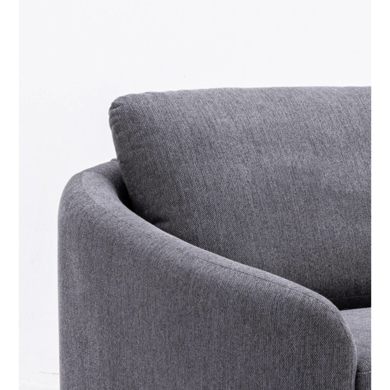 Canapé en tissu d'ameublement en tissu gris, H 35 po x l 34 po x P 80 po