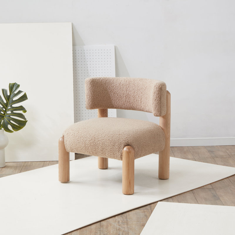 Fauteuil demi-tonneau l 25,8 po Lilou, Marron clair