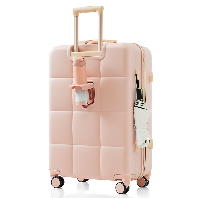 Ensemble de 3 valises, bagage à main certifié avec porte-gobelet, bagage rigide en ABS avec roulettes