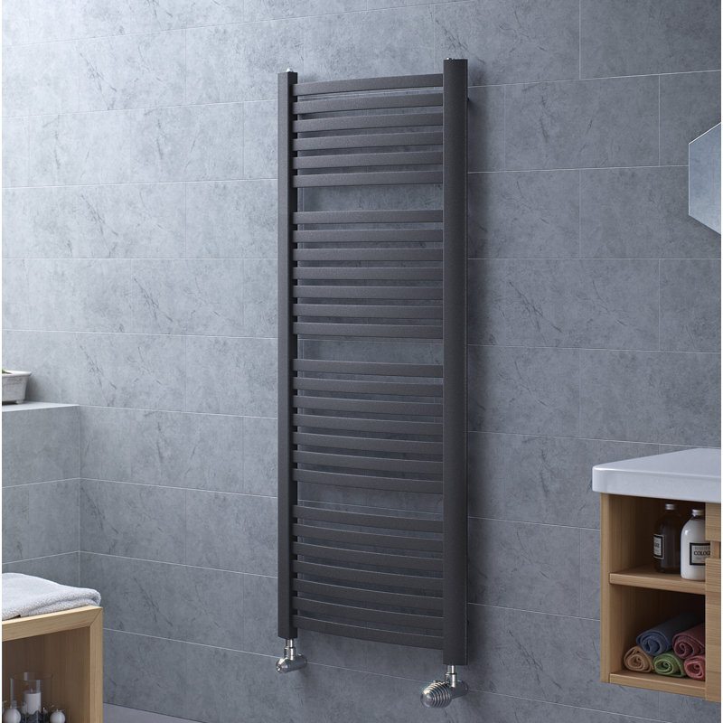 Annabella Designer Towel Rail Heated Towel Rails, 121.5cm H x 58cm W x 7.4cm D, Gray