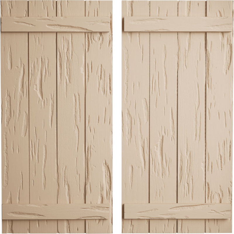 Volets Rustic, H 26 po x l 22 po x P 1 po, 22", Texture cyprès Pecky / brun clair apprêté