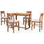 Ensemble de table de salle à manger à hauteur de comptoir 5 pièces Farmhouse avec 1 table rectangulaire et 4 chaises pour petits espaces